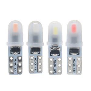 10 PCS T5 Auto Car Dashboard Lights 2 3014 SMD Läsinstrumentpanel Lamp ingen polaritet LED -glödlampa vit 12V DC