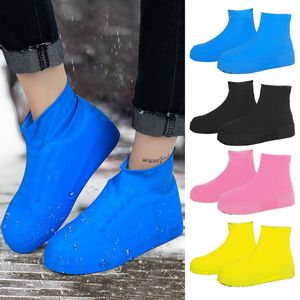 Shoe Cover Outdoor Rain Boots Elastic Waterproof Silicone Anti Slip Rain Shoe Cover Pvc Portable Mid Thickened Latex Shoe Cover