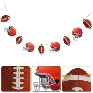 Party Decoration Rugby Banner Football Bunting Flags Game Day Ornament Decorations Decorative Favors Paper