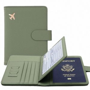 Okładka paszportowa Pu Leather Man Women Travel paszport z uchwytem na karty kredytowe Portfel Ochrażnik Ochrażnik Case B09G#