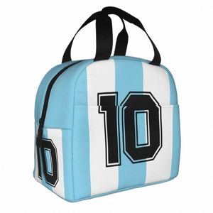 d10s Argentina 86 Borsa pranzo isolata Marada Calcio Calcio 10 Rip Pasto Ctainer Borsa termica Tote Lunch Box Lavoro Viaggio H12U #