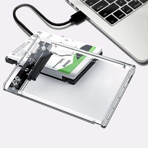 2.5 Inch HDD SSD Enclosure Transparent Solid State Drive Box USB 2.0 USB 3.0 Mobile Hard Drive Case SATA for MacBook Notebook PC