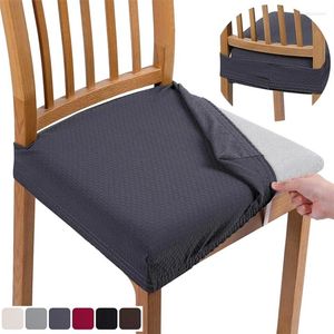 Cadeira cobre 1 pc elástico jacquard assento capa cor sólida sala de jantar cadeiras caso para cozinha anti-sujo protetor removível