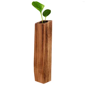 Vasos retangular plantador potes decorativos mesa decoração madeira flores secas desktop de madeira
