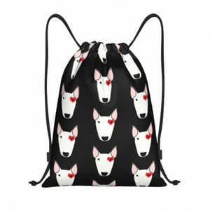 Valentine Bully Dog Drawstring Backpack Sports Gym Bag para Homens Mulheres Bull Terrier Puppy Training Sackpack 81fQ #