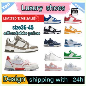 Luxury brand casual shoe design Trainer Fashion leather lace-up Donkey brand suede Black White Pink Red Blue Green sneakers suede for men women