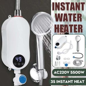220V 5500W Aquecimento instantâneo Cozinha elétrica Hot Cozinha elétrica Aquecedor de água Hot Sistema de água quente Sistema de chuveiro cozinha de banheiro cozinha