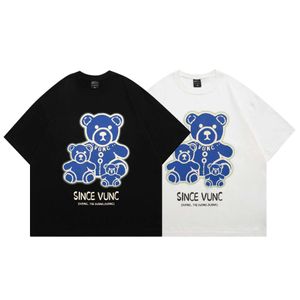 Chaopai high street 270g skum tryckt kort ärmbjörn t-shirt sommarpar