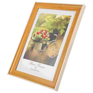 Frames Wooden Po Frame Show Rack Picture Desktop Glass Chic Holder Hanging Dried Flower Display Simple