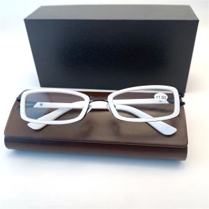 Cubojue White Reading Glasses Women +125 100 175 250 150 225 275 300 glasögonramar ramar kvinnliga svarta vita glasögon för optik