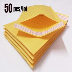 Confezione regalo Sacchetti a bolle Kraft per buste postali Buste imbottite Imballaggio postale Consegna gratuita 20x25 cm 4 cm 50 pezzi / lotto