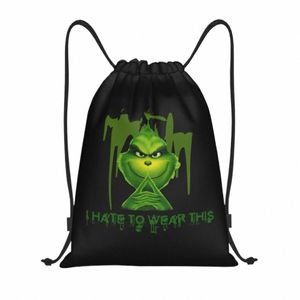 personalizzato How Stole Christmas Cosplay Coulisse Zaino Borse Donna Uomo Leggero Palestra Sport Sackpack Sacchi per viaggiare 667n #