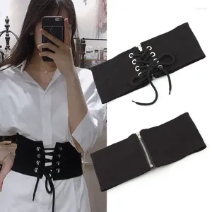 Belts Women's Decoration Gothic Lace Up Short Top Plaid Dress Tight Corset Waistband Shaping