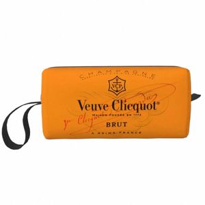 custom Luxury Champagne Travel Cosmetic Bag For Women Toiletry Makeup Organizer Lady Beauty Storage Dopp Kit V5wN#