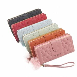 Portafoglio da donna in pelle PU Porta carte di grande capacità Hasp Portamonete con cerniera Multi Card Organizer Cell Phe Borsa da polso x1k4 #