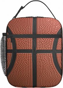 Basketball-Lunchtasche für Damen und Herren, isoliert, wiederverwendbare Lunchbox für Arbeit, Büro, Schule, Picknick, tragbar, Bento-Einkaufstasche, Kühltasche e0C3 #