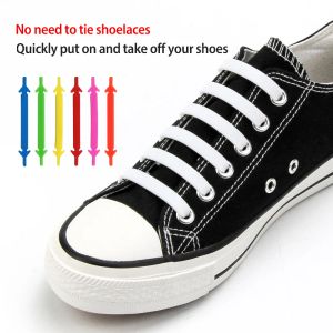 2024 New Silicone Elastic Shoelaces No Tie Shoelace Lacing Kids Adult Sneakers Quick Shoe Lace Rubber Zapatillas 2 Styles