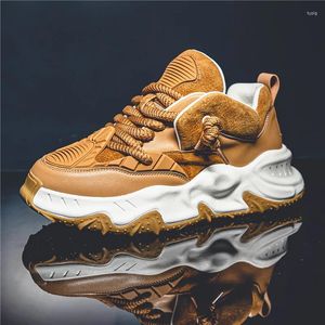 Casual skor tjock sula vårskor för män chunky sneakers mens tennis utomhus arbetskläder mode anti glidbräda sportsko