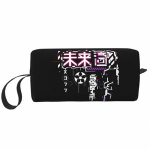 Resa ultra framtida techwear toalettartikar väska söt japansk street slitage stil makeup kosmetisk arrangör skönhet lagring dopp kit fall k3ee#