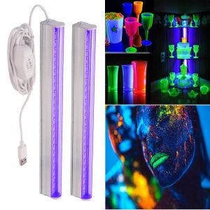 USB Black Light Bar, 5W T5 Portable UV LED Black Light Tube Glow in the Dark for Fluorescerande party Stage Lighting Halloween Club