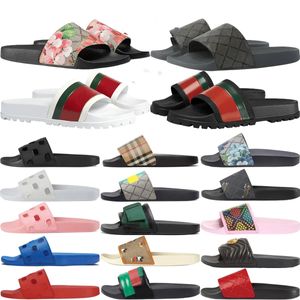 Designer Sandals For Men Women Flat Leather Rubber Slides Sliders Fashion Luxury Striped Gear Sole claquettes Mules Scuffs Ladies Room House Outdoor Slippers