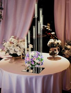 Candle Holders Acrylic Holder 46.5 Inches Tall 9 Arm For Couple Date Engagement Clear Floor Standing With