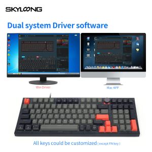 Skyloong Mechanische Tastatur GK980 98 Tasten Lite Dichtungsgletscher Schalter Bluetooth 2,4 g USB Triple Mode Gaming Mechanische Tastaturen