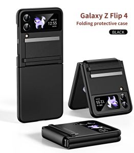 Ultra cienki matowy futerał na skórę do Samsung Galaxy Z Flip 3 4 5 zwykła skórzana regulowana regulacja zawiasów odporna na wstrząsy tylnej pokrywy