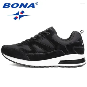 Casual Shoes Bona Basic Style Men som kör utomhusaktiviteter Jogging Suede Mesh Sneakers bekväm atletisk för Men52