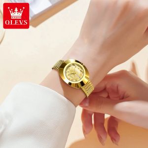 OLEVS 7008 NYA BIG Big Dial Luxury Quartz Watch for Women Diamond Dual Calender Elegant Ladies Hand Clock Waterproof Woman Watches