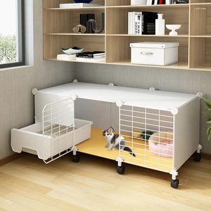 Cat Carriers Modern House Small Apartment Cages Luxury Villa Litter Box Integrated With Toilet Household Indoor Pet Cage