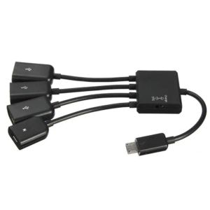 Micro-USB Adapter Micro USB till 2 OTG Converter 4 Port Hub Adapter Kabel Hög hastighet Adapter för Android-telefon surfplatta PC Portable