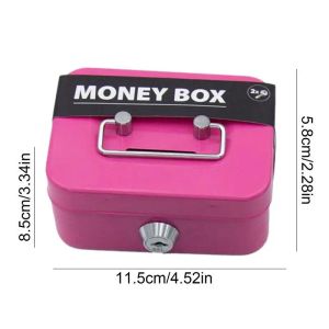 Metal Cash Box Mini Safe Lock Box Money Bank Metal Coin Bank Box Box Прочная кассовая коробка портатив для детской коллекции монет