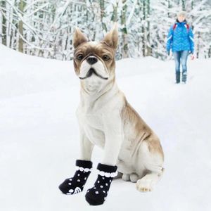 Dog Apparel 4 Pcs Pet Shoes Non-Slip Socks Protect Feet Keep Clean Protector Cotton Puppy