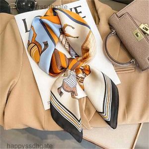 2023 Luxury Silk Shawl Square Scarf For Women Satin Hijab Fashion Wraps Neckerchief Female Hair Bands Ribbon pannband Bandana