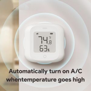 Tuya ZigBee Wi -Fi Sensor de umidade de temperatura Mini LCD Display Digital Hygrometer Indoor Termômetro Smart Life Alexa Google Home