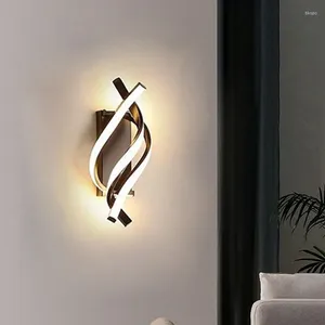 Vägglampa modern LED -fingerlinje sconce sovrum korridor vardagsrum backgroud svart vit heminredning belysning lyster