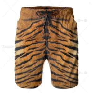 Men's Shorts Beach Short Swim Tiger Fur Sketch Color Picture Surfing Sport Swimwear Board