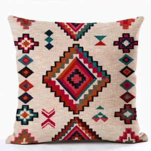 Ambos os lados imprimem os padrões turcos do tapete Kilim, travesseiros de linho estojo de estilo bohemian sofá almofadas decorativas de almofadas de almofadas