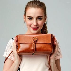 Borse a tracolla Borsa a tracolla da donna alla moda in vera pelle per donna Borsa estiva piccola gialla / beige / marrone