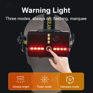 Newest 2*XHP300 Headlamp High Power USB Rechargeable Head Flashlights Sensor Long Shot Head LED Light Fishing Hunting Headlights
