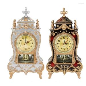 Настольные часы, европейские настольные антикварные винтажные часы-будильник, 12 музыкальных украшений для гостиной, немой секундомер, домашний декор