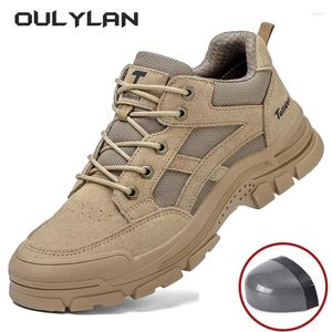 Casual Shoes Men With Steel Toe Cap Anti-smash Work Sneakers Light Puncture-Proof Indestructible Drop