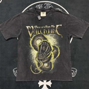 Proiettile per il mio San Valentino Quad Metal Core Band Vtg Green Snake T-shirt americana invecchiata a maniche corte