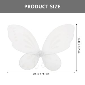 Cosplay Outfits Angel Wings Fairy Kids Performance Halloween Adult White Butterflies Girls Woman Costume