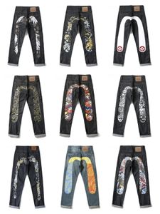 Джинсы Y2k, американские ретро, хип-хоп, модные джинсы с принтом, мужские широкие брюки в стиле Харадзюку, панк, готика, пара, повседневная прямая уличная одежда 240318