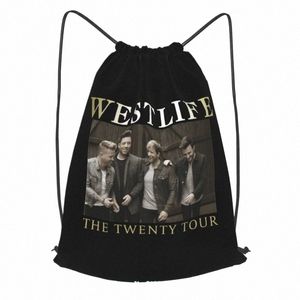 Westlife The Twenty Tour 2019 Рюкзак на шнурке Винтажные художественные принты Персализованные сумки для путешествий Спортивная сумка X9VX #