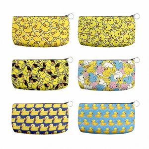 Little Yellow Duck Cosmetic Bag for Women Portable Zipper Storage Pouch Travel toalettartikel Organiser Purse brudtärna Makeup Väskor K0in#