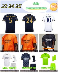 24 25 Real Madrid Vini Jr Soccer Jerseys Bellingham Fans Player نسخة Camavinga Tchouameni Valverde Asensio Modric 2024 2025 Football Shirt Men Kids Kits