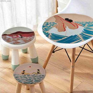 Cushion/Decorative Pillow Beach Swim Pool Abstract Art Square Stool Pad Patio Home Kitchen Office Chair Seat Cushion Pads Sofa Seat 40x40cm Cushion Pads Y240401